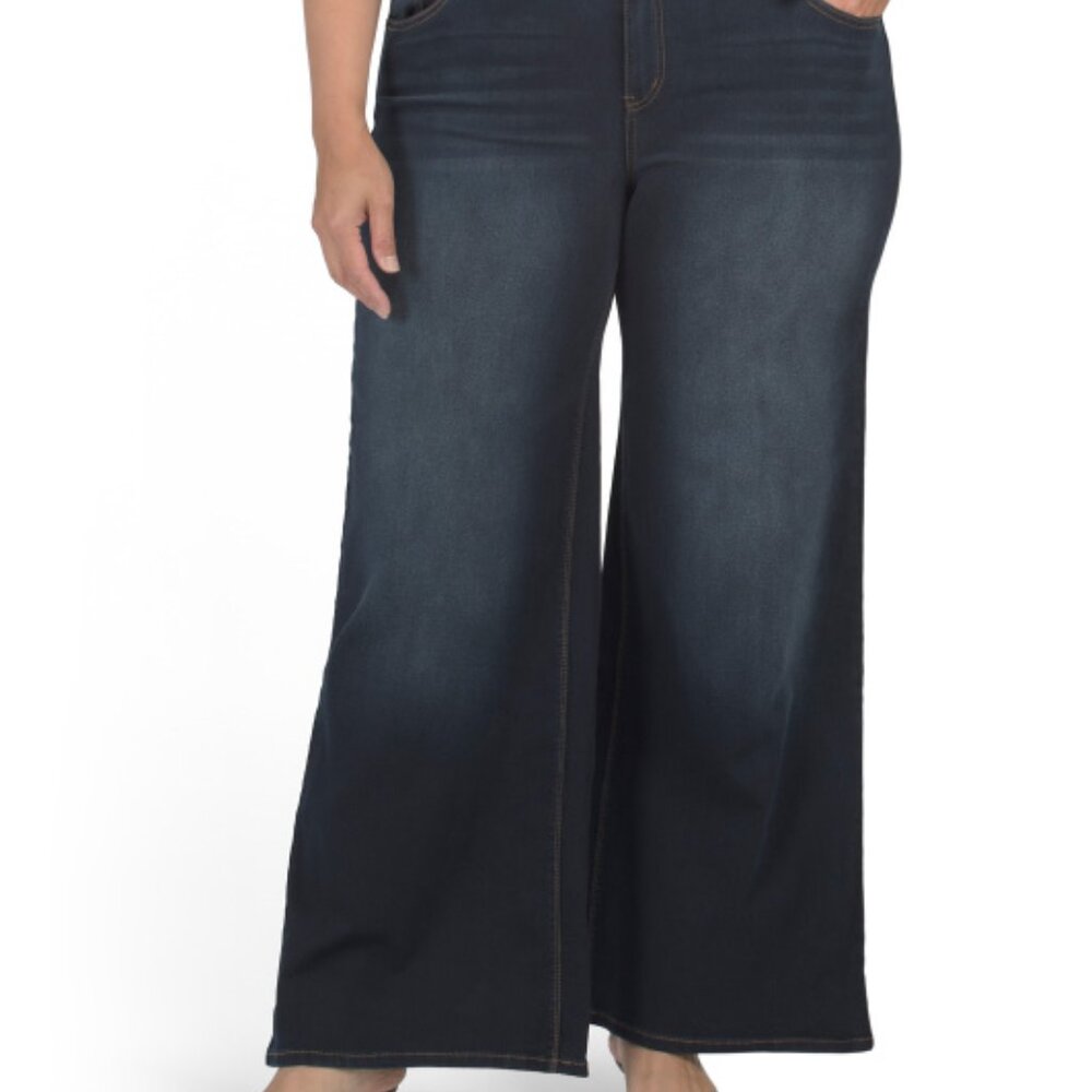 NEW 1822 DENIM Giovanna Wide Leg Jeans for women dark wash 7252j1